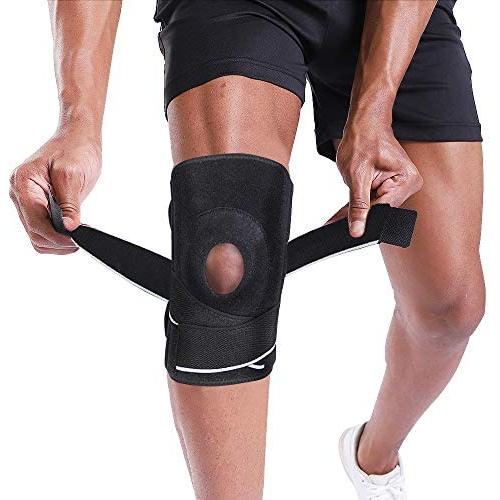 BERTER Knee Brace Support, Men Women Knee Compression Sleeve Breathable Knee Pad & Recovery Aid, Open Patella with Strap for Basketball, Arthritis, Running and Hiking