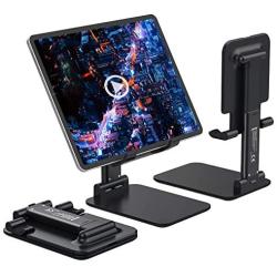 Anozer Foldable & Adjustable Tablet Stand, [2020 updated] Extendable Compact Desktop Tablet Stand Holder Cradle Dock Compatible with Phones, iPad, Samsung Galaxy Tabs, Kindle,Nintendo Switch(13’’ Max)