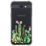 Girly Case for Samsung Galaxy J7 Perx, J7 Prime, J7 Sky Pro, J7 V, Galaxy J7 2017 Clear with Tropical Cactus Flowers Design Shockproof Bumper Protective Cell Phone Cases for Girls N Women Soft Floral