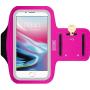 EDX Running Armband Phone Holder for Men & Women, with and Without LED, Compatible with iPhone and Galaxy Smartphones, Pink