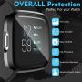 OYODSS Hard Case Compatible with Fitbit Versa 2 with Screen Protector, Hard PC Case Slim Tempered Glass Screen Protector Overall Protective Cover for Fitbit Versa 2 Smartwatch