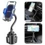 Cup Phone Holder for Car - RAXFLY Adjustable Gooseneck Hands Free Car Cup Holder Phone Mount Universal Compatible with iPhone 11 X XR 7 8 Plus Samsung Note 10 S10 Plus Car Mount Accessories Black