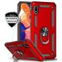 LeYi Samsung Galaxy A10e Case (NOT FIT A10) with HD Screen Protector, Military Grade Armor Full-Body Protective Phone Cover Case with 360 Degree Rotating Holder Kickstand for Samsung A10e, Red
