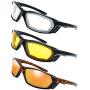 Motorcycle Riding Glasses Padded Frame Lens Block 100% UVB for Outdoor Activity Sport