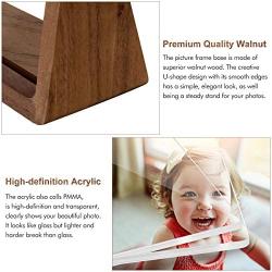 MEKO Picture Frame 5x7 Inch Wood Rustic Photo Frame Made of Walnut Wood Base and High Definition Break Free Acrylic Covers for Tabletop or Desktop Display - 2 Pack (Horizontal + Vertical)