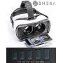 WapSter Vr Headset, Sneba White Virtual Reality, Headset VR Glasses for 3D Video Movies Games for Apple iPhone 11, Samsung Huwei HTC More Smartphones.