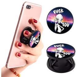 Cool Galaxy Alien Phone Finger Foldable Expanding Stand Holder Kickstand Hand Grip Car Mount Hooks Widely Compatible with Almost All Phones/Cases