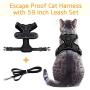 rabbitgoo Cat Harness and Leash for Walking, Escape Proof Soft Adjustable Vest Harnesses for Medium Large Cats, Easy Control Breathable Pet Safety Jacket with Reflective Strips & 1 Metal Leash Ring