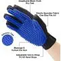 Ravazzi Pet Grooming Glove - Gentle Deshedding Brush Glove - Best Pet Hair Remover Mitt - Perfect for Dog or Cat with Long or Short Fur - 1 Pair Blue