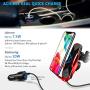 Wireless Car Charger 15W Fast Charging Touch Sensing Auto-Clamping Car Wireless Charger Air Vent Clip Car Phone Mount for iPhone SE/11/11 Pro Series/X/XR/8, Samsung Galaxy S20 S10 Note10/9 (Q1-Red)