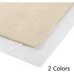 Caydo 2 Pieces 2 Colors Linen Needlework Fabric for Garment Craft, 62 by 19 Inch