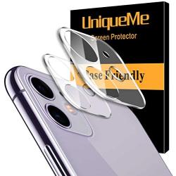 [ 2 Pack] UniqueMe Camera Lens Protector for iPhone 11 Tempered Glass, Easy Install 9H Hardness Bubble Free