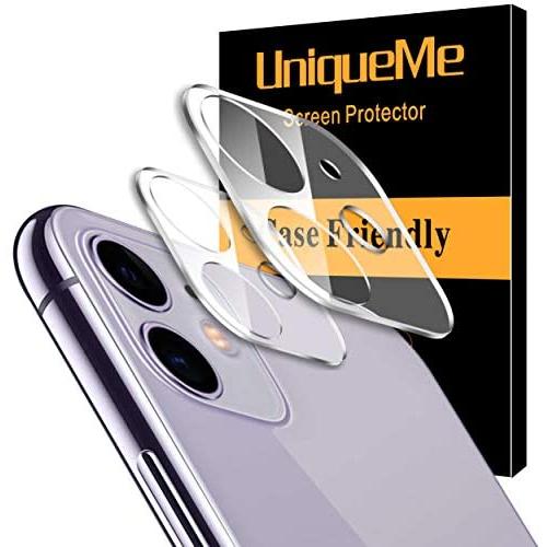 [ 2 Pack] UniqueMe Camera Lens Protector for iPhone 11 Tempered Glass, Easy Install 9H Hardness Bubble Free