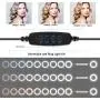 Ring Light,Selfie Led Ring Light with Flexible Tripod Stand & Cell Phone Holder with for Live Streaming & YouTube Video, Dimmable Desk Makeup Ring Light for Photography, 3 Light Modes & 10 Brightness