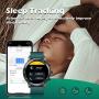 Tinwoo Smart Watch for Android / iOS Phones, Support Wireless Charging ,Bluetooth Health Tracker with Heart Rate Monitor, Digital Smartwatch for Women Men, 5ATM Waterproof (TPU Band Green)