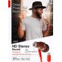 Symphonized NRG MFI Earbuds, Certified Lightning Earbuds Compatible with Apple iPhone/iPad/iPod, Premium Genuine Sapele Wood in-Ear Noise Isolating Earphones, Stereo Wired Headphones (Red)
