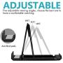 Elimoons Phone Stand, 4 Pack Cell Phone Stand, Universal Foldable Tablet Stand Multi-angle Pocket Desktop Holder Cradle Compatible Phone XR XS Max X/8/7 Plus/7/6s/6/5/4 SE, Tablets(6-11"), Black/White