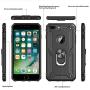 iPhone 8 Plus / 7 Plus / 6 Plus / 6s Plus Case with Tempered Glass Screen Protector [2Pack], LeYi Military Grade Phone Case with Car Mount Ring Kickstand for Apple iPhone 8/7/6/6s Plus, Black