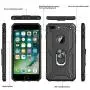 iPhone 8 Plus / 7 Plus / 6 Plus / 6s Plus Case with Tempered Glass Screen Protector [2Pack], LeYi Military Grade Phone Case with Car Mount Ring Kickstand for Apple iPhone 8/7/6/6s Plus, Black