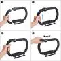 DSLR/Mirrorless/Action Camera Camcorder Phone Stabilizer 3-Shoe 2-Handed Vlog Video Holder Rig Low Position Shooting Steadycam Mount Detachable Grip Fit for GoPro Sony Canon Nikon DV iPhone Samsung