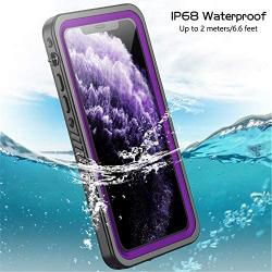 Vapesoon iPhone 11 Waterproof Case, Built-in Screen Protector 360 Full-Body Protection Clear Call Quality Heavy Duty Waterproof Shockproof Cover Case for iPhone 11 2019（6.1 Inch）-Purple