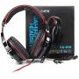 Sades Newly SA810 Over Ear Stereo Bass Gaming Headset Headphones with Noise Isolation Microphone for New Xbox One PC PS4 Laptop Phone Nintendo Switch(Red)