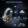 Gaming Headset, EasySMX Over Ear Stereo Gaming Headphone with Mic and Volume Control, Y Splitter Cable, for PC/MAC/New Xbox One Slim / PS4 / Smartphone/Nintendo Switch, Dynamic LED Light
