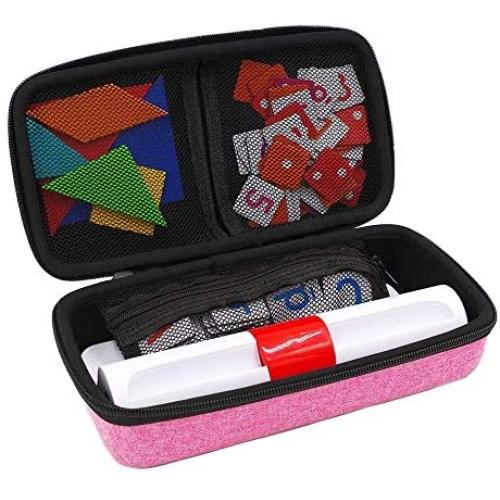 Xcivi Hard Carrying Case for Osmo Genius Kit for iPad, Storage Organizer for OSMO Base/Starter/Numbers/Words/Tangram/Coding Awbie Game (Pink)