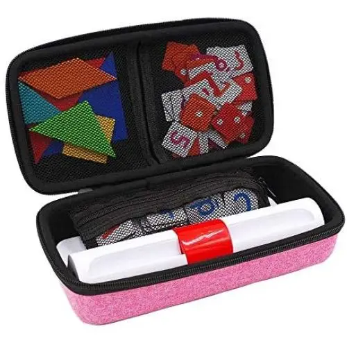 Xcivi Hard Carrying Case for Osmo Genius Kit for iPad, Storage Organizer for OSMO Base/Starter/Numbers/Words/Tangram/Coding Awbie Game (Pink)