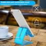 Desk Cell Phone Stand Holder Aluminum Phone Dock Cradle Compatible with Switch, All Android Smartphone, for iPhone 11 Pro Xs Xs Max Xr X 8 7 6 6s Plus 5 5s 5c Charging, Accessories Desk (Blue)