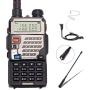 BaoFeng UV-5RE+ 8Watt Ham Radio Handheld Rechargeable with Gamtaai NA-771 Telescopic Antenna+Acoustic Tube Earpiece+2800mAh Large Battery,VHF/UHF Two Way Radio Long Range Walkie Talkies (Black)