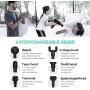 Percussion Massage Gun, Handheld Quality Electric Body Massager Sports Drill Quiet Brushless Motor, 5 Speed Levels & 6 Massage Heads, Deep Relaxation, Sore Muscle Pain Relief & Recovery