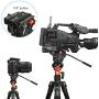 Fluid Head Tripod, COMAN Video Tripod Aluminium Alloy 70.8 inch for Canon Nikon Sony DSLR Camera