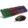 BAKTH Multiple Color Rainbow LED Backlit Mechanical Feeling USB Wired Gaming Keyboard and Mouse Combo for Working or Game