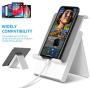 Adjustable Tablet Stand Holder，SAIJI Portable Foldable Desktop Stand Compatible for iPad Pro 2020，iPad Air Mini，Nintendo Switch，iPhone 11 Pro Max SE，Samsung Galaxy and Kindle Fire Tablets- Gray