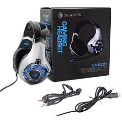 SA822T Gaming Headset Gamer Earphones Over-Ear Gaming Headphones for PS4, PC Computer Mobile Phone