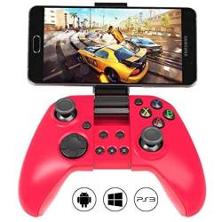 MYGT Wireless Gaming Controller Gamepad for Android Smartphone Windows PC PS3 VR TV Box (Red)