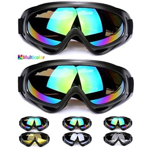 Ski ATV Have Goggles are Windproof, Dustproof and UV Resistant, Suitable for Motorcycles, Off-Road Motorcycles, Rock Climbing, Skiing, Various Outdoor Sports (2 Pack)