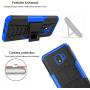RioGree Phone Case for Samsung Galaxy J2 / Core / J2 Dash /J2 Pure Case, Heavy Duty Cell Phone Shockproof with Kickstand Cover Skin TPU, Blue