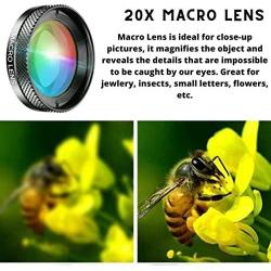 SHUTTERMOON PRO Camera Lenses UNIVERSAL Attachments 20XMacro Lens+Kaleidoscope Lens+Star Filter Lens for iPHONE/SMARTPHONE/ANDROID/SAMSUNG/PIXEL/OnePlus Camera Phone Best HDLenses for Phone (PRO3 IN1)