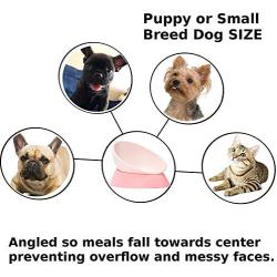 JWPC Bulldog Bowl Anti-Slip Dog Cat Dish Detachable Rubber Dog Bowl Pet Sterile Tilted Pet Feeder Slope Base