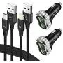 USB C Car Charger, Dual QC 3.0 Fast Car Charger Adapter with 3.3ft Fast Charging Cable Compatible for iPhone, Samsung, LG, iPad, 6A 48W and More.(2 Charger + 2 Cable) USB C Car Charger, Dual QC 3.0 Fast Car Charger Adapter with 3.3ft Fast Charging Cable Compatible for iPhone, Samsung, LG, iPad, 6A 48W and More.(2 Charger + 2 Cable)