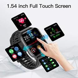 RUNDOING 1.54 inch Full Touch Screen Smart Watch for Android iOS Phones IP68 Waterproof,Fitness Tracker with Sleep/Heart Rate Monitor,Step/Calorie Counter,Smartwatch for Women Men Girls
