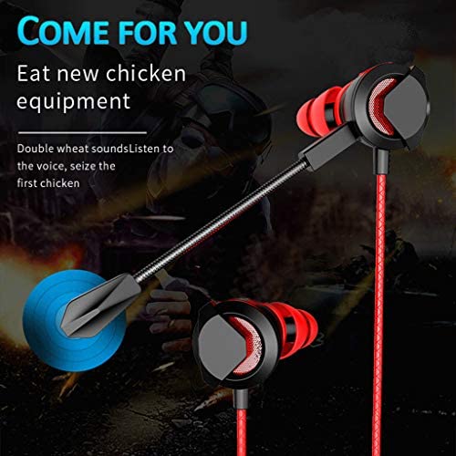 Karooch Insten 3.5mm Gaming Earbuds with Mic Audio, in-Ear Headset Stereo Headphone with Detachable Dual Microphone Compatible with PS4, Xbox One, Nintendo, Switch Lite, PC Mobile Game & Cell Phone