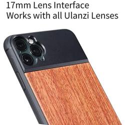 ULANZI Wood Phone Case Support Extra Camera Lens (17mm Diameter) Protective Unique Design Shakeproof Solid Wood Case Cover for iPhone 11 Pro Max Using Anamorphic Lens Macro Lens DOF Adapter