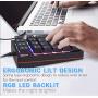 MOTOSPEED Mechanical Numeric Keypad USB Wired 21 Keys Mini Numpad Portable Keypad RGB Backlight Gaming Keypad Extended Layout for Cashier