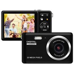 HD Digital Camera, Rechargeable Mini Digital Camera Camera with 2.8" LCD/20MP/8X Digital Zoom Video Camera Kids Students Cameras,Indoor Outdoor for Adult Seniors Kids（Black）