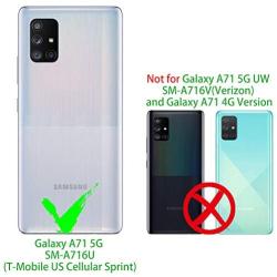 Oleaders for Galaxy A71 5G Case [Not for Verizon A71 5G UW] with Screen Protector, Rotatable Ring Holder Fit for Magnetic Car Mount Case for Galaxy A71 5G - Black