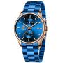 GOLDEN HOUR Mens Watches with Black/Silver Stainless Steel and Metal Casual Waterproof Chronograph Quartz Watch, Auto Date in Colorful Hands