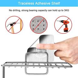 SPACEREST Adhesive Toilet Paper Holder with Shelf - SUS 304 Stainless Steel Toilet Paper Roll Holder -Chrome